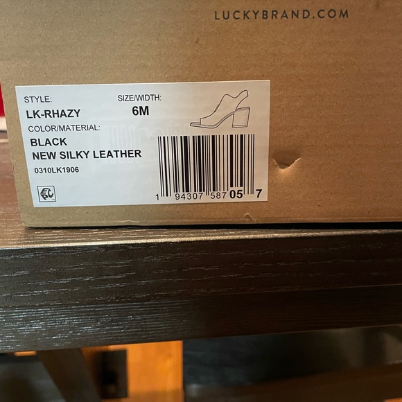 Lucky Brand Black Heeled Boots with Chunky Heel - Picture 6 of 6